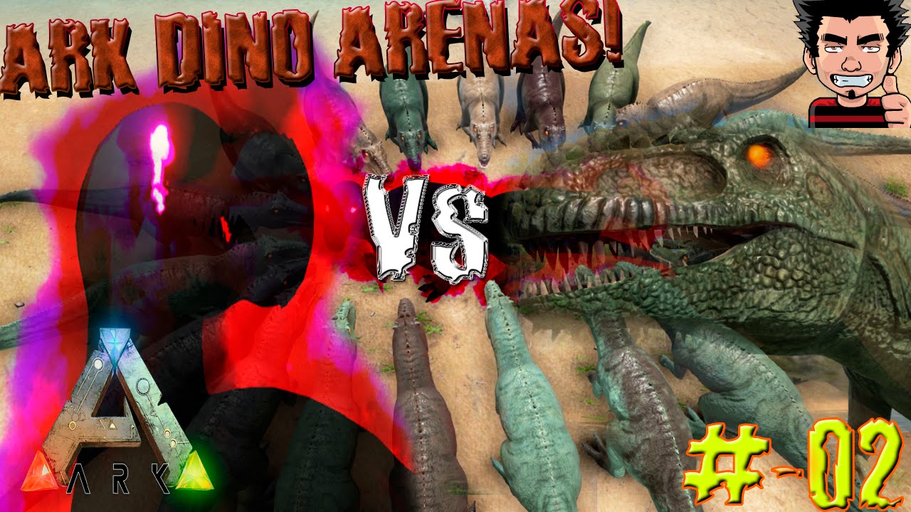 ARK Survival Evolved batalla dinosaurios arena Giganotosaurus vs dodorex anunaki gameplay español