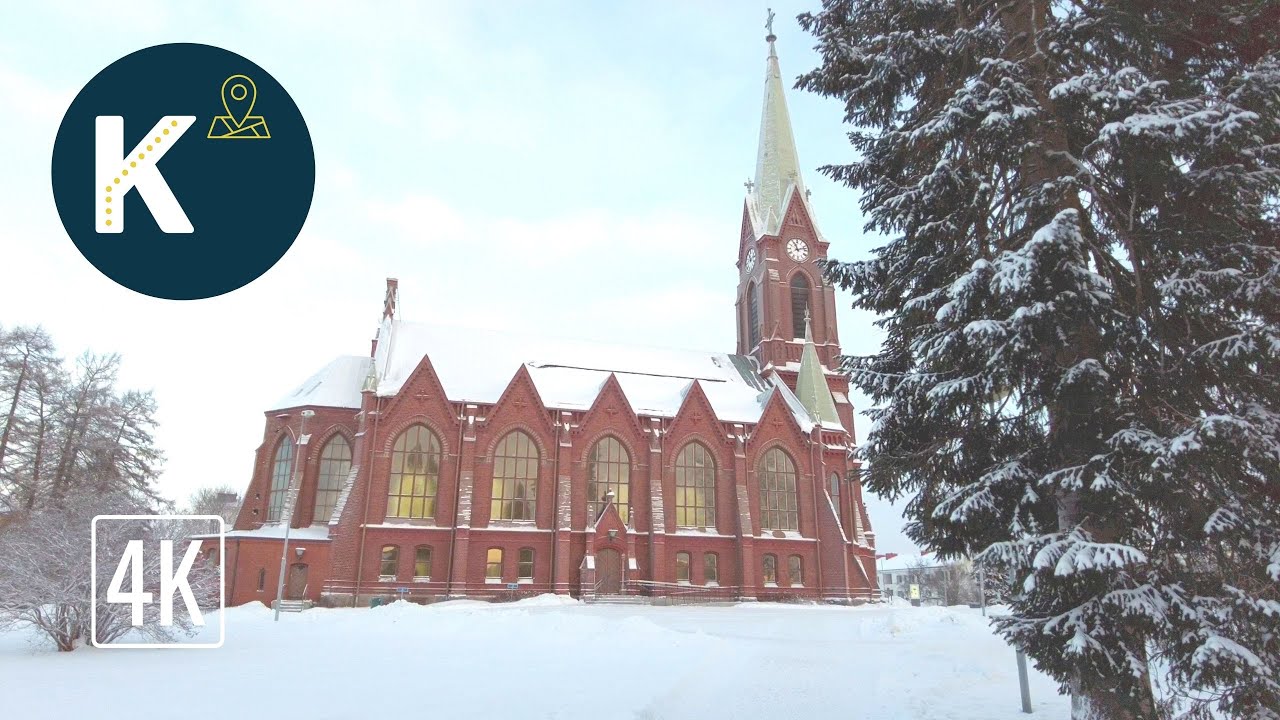 Winter Walking in Mikkeli, Finland | 4K Binaural