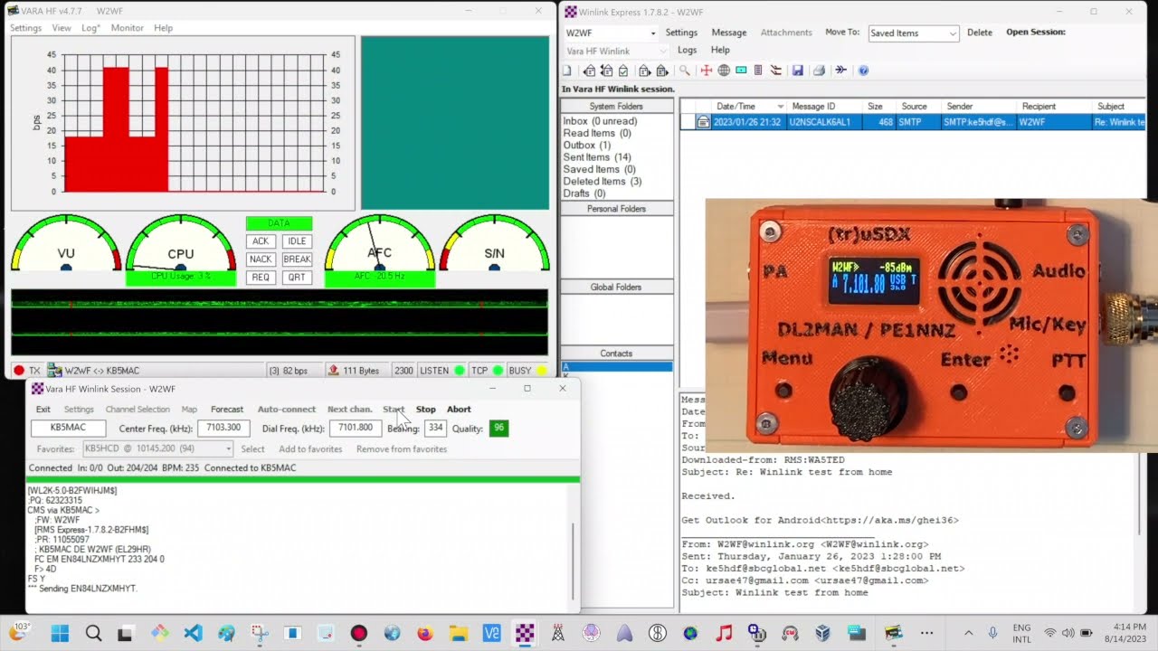 FT8 JS8Call y Winlink por USB en el (tr)uSDX