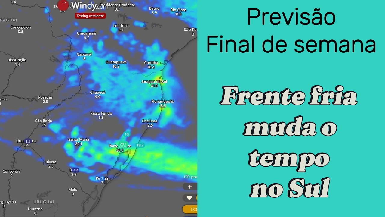 Previsão final de semana de 07 a 09 de Fevereiro