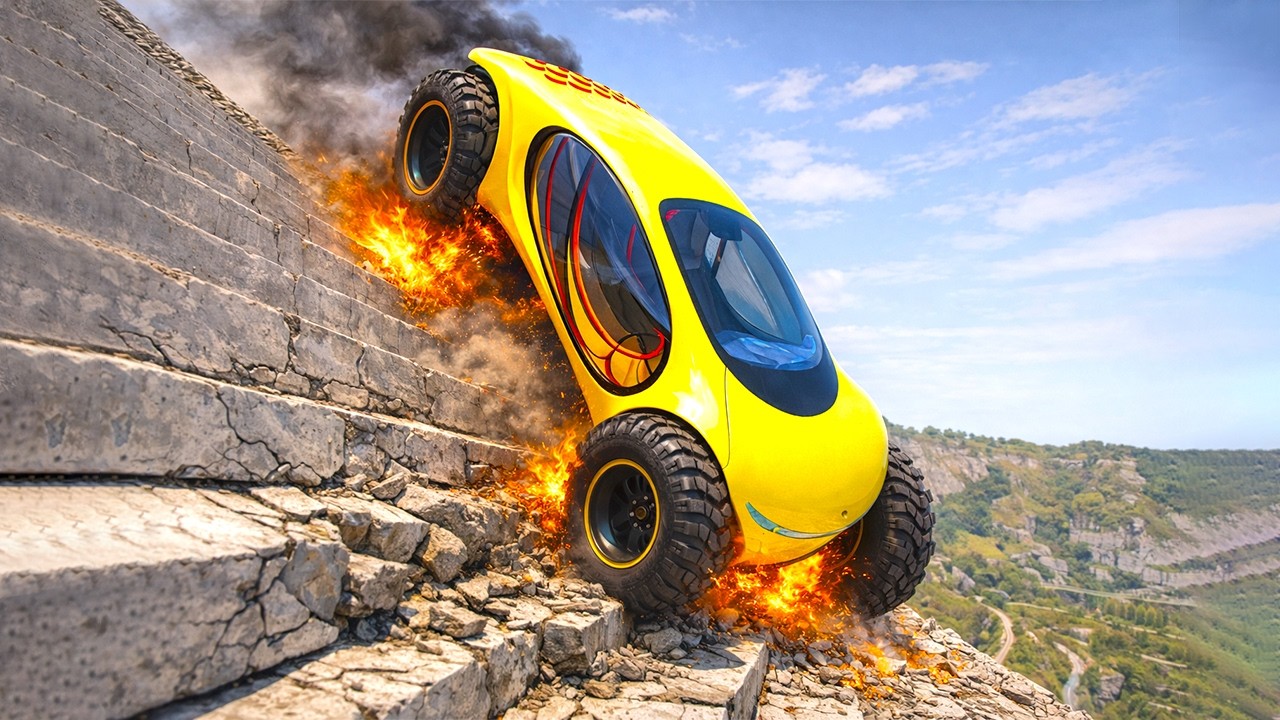 BeamNG Drive - Cars vs Stairs #45