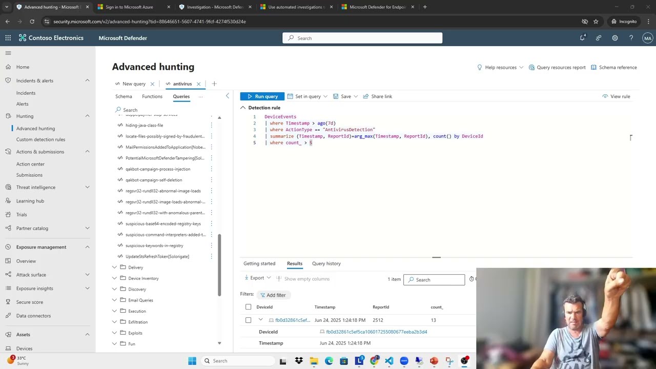 Advanced Hunting in Microsoft Defender – Threat Detection & Investigation