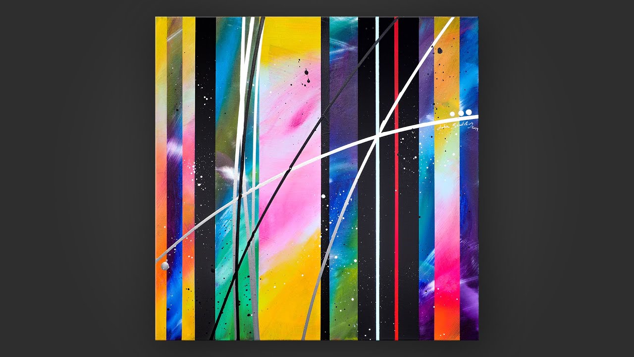 Easy Abstract Painting Demo / For Beginners / With Masking Tape | Incisus