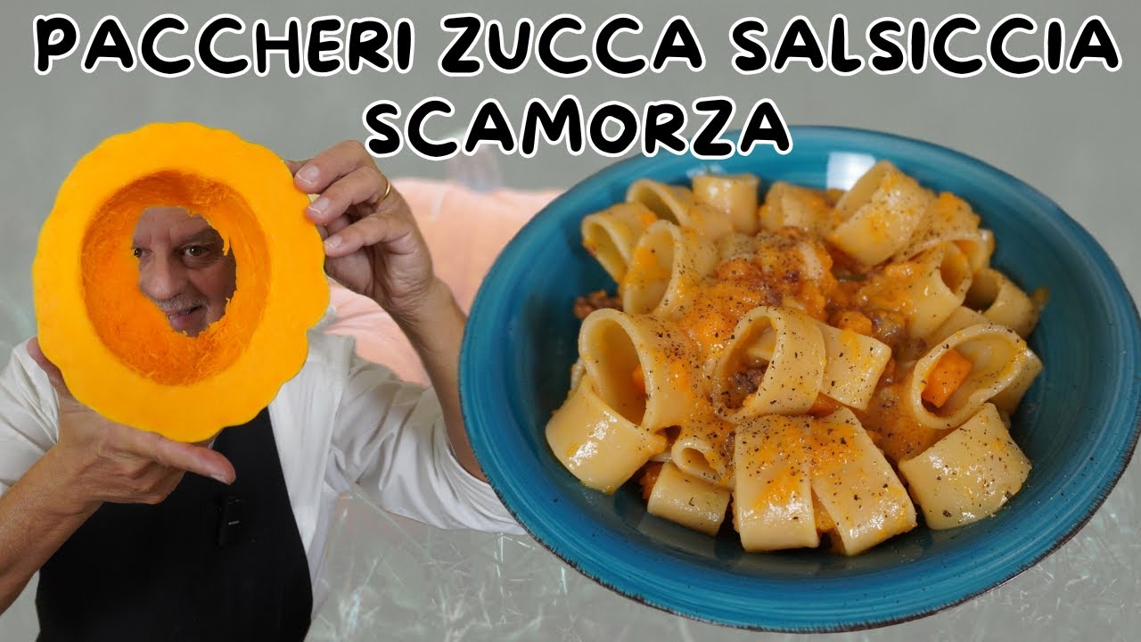 Paccheri zucca, salsiccia e scamorza: tutto in padella, senza complicazioni