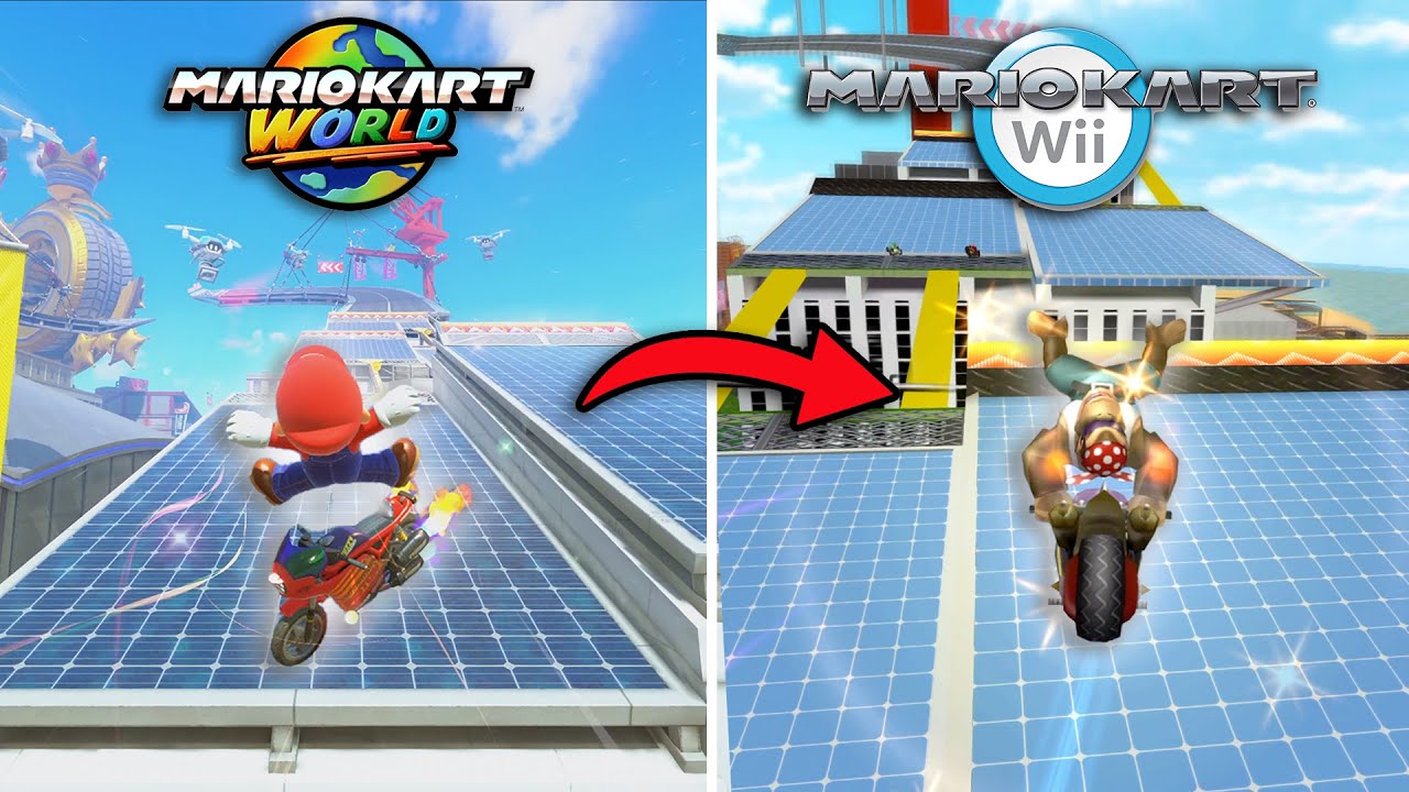 What do Mario Kart World tracks look like in Mario Kart Wii?