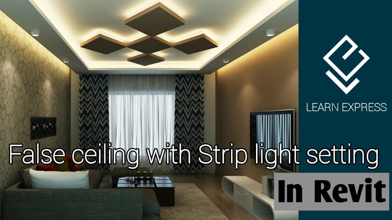 Floating False ceiling design and Strip moon light settings in Revit || by Er.B.Nijithkumar
