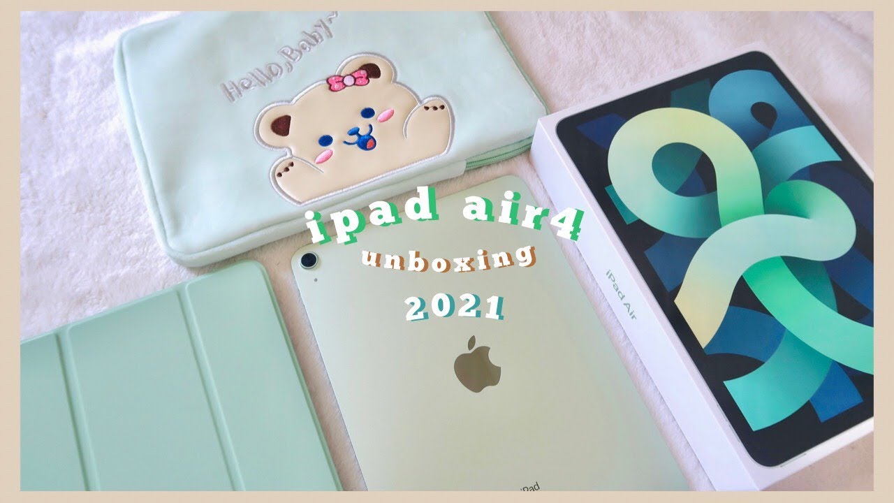 iPad air 4 (GREEN)🍏 unboxing in 2021 + accessories