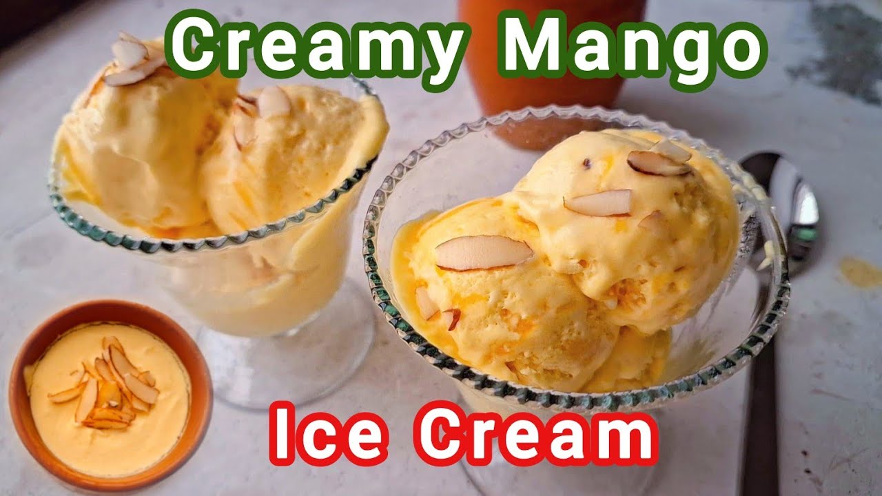 Only 3 Ingredients Super Soft Creamy Mango Ice Cream| Delicious Mango Ice Cream  @VeenasCookingWorld