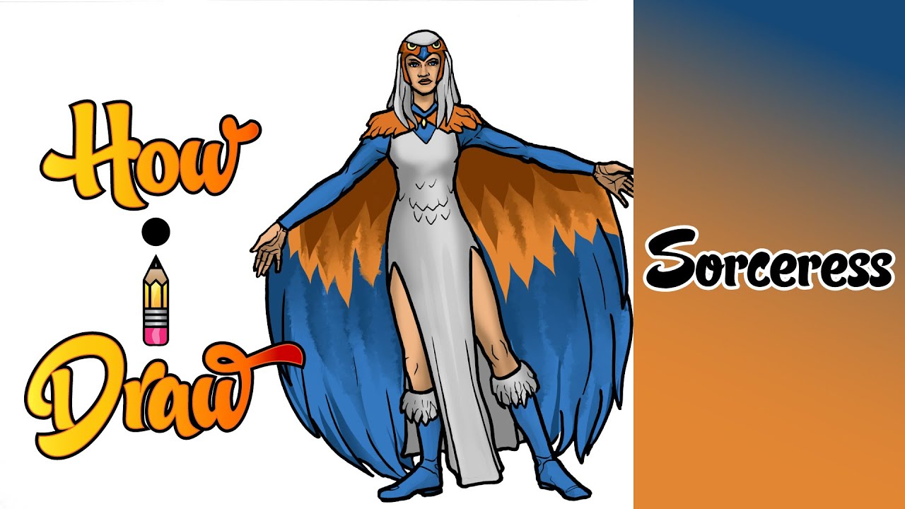 How I Draw SORCERESS from MASTERS OF THE UNIVERSE REVELATION * how to draw sorceress art lessons *