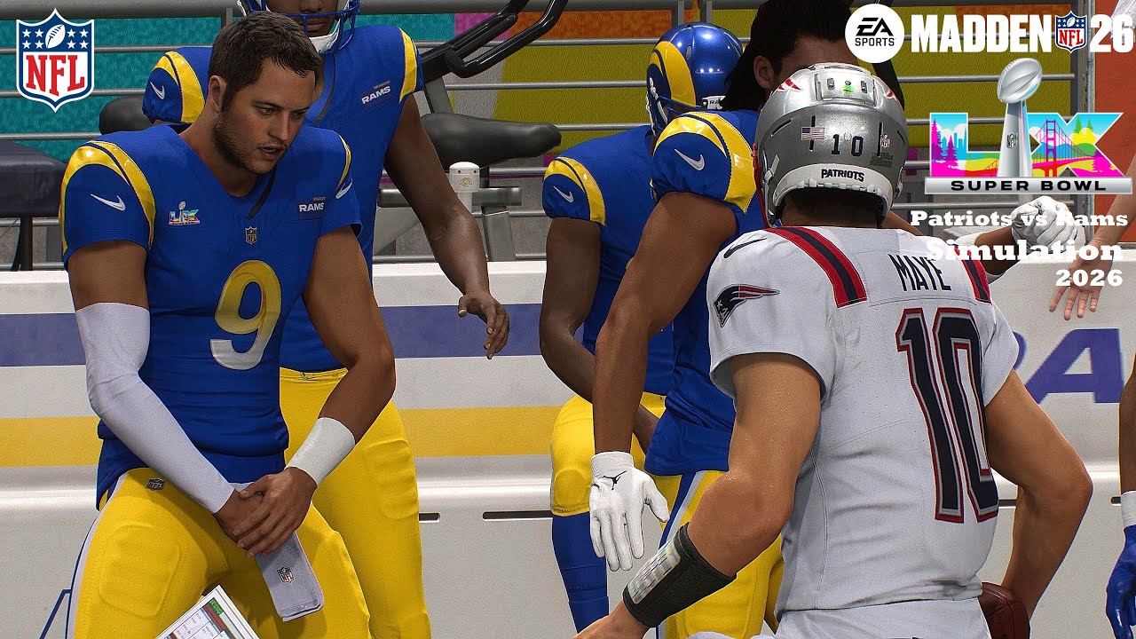 Madden 26 Super Bowl 60 New England Patriots vs Los Angeles Rams Simulation 2026 PS5 PRO 4K GamePlay