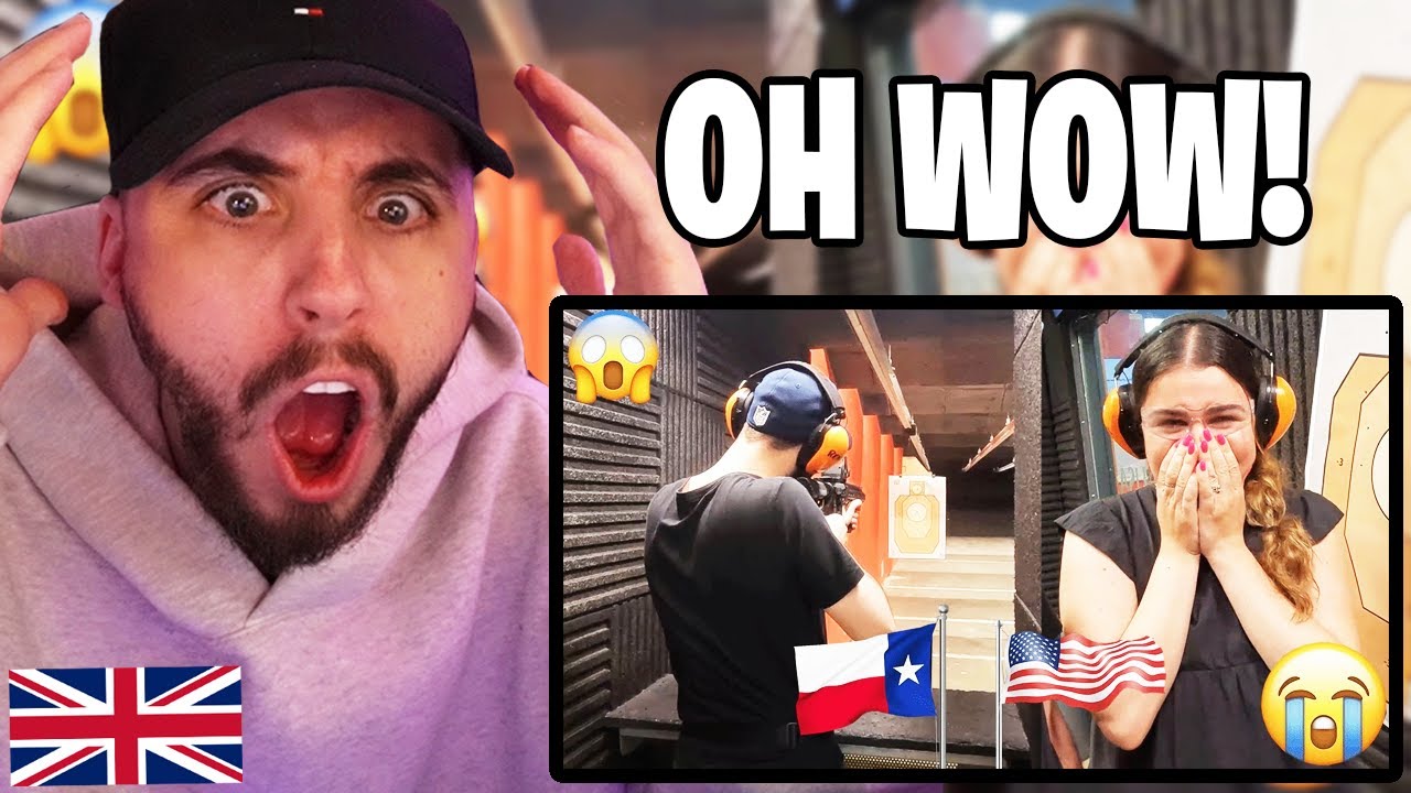 Brit Reacts to Brits Shoot Guns for the first time in TEXAS!