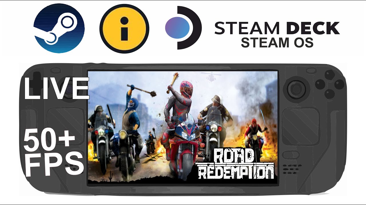 Road Redemption on Steam Deck/OS in 800p 50-60Fps (Live)
