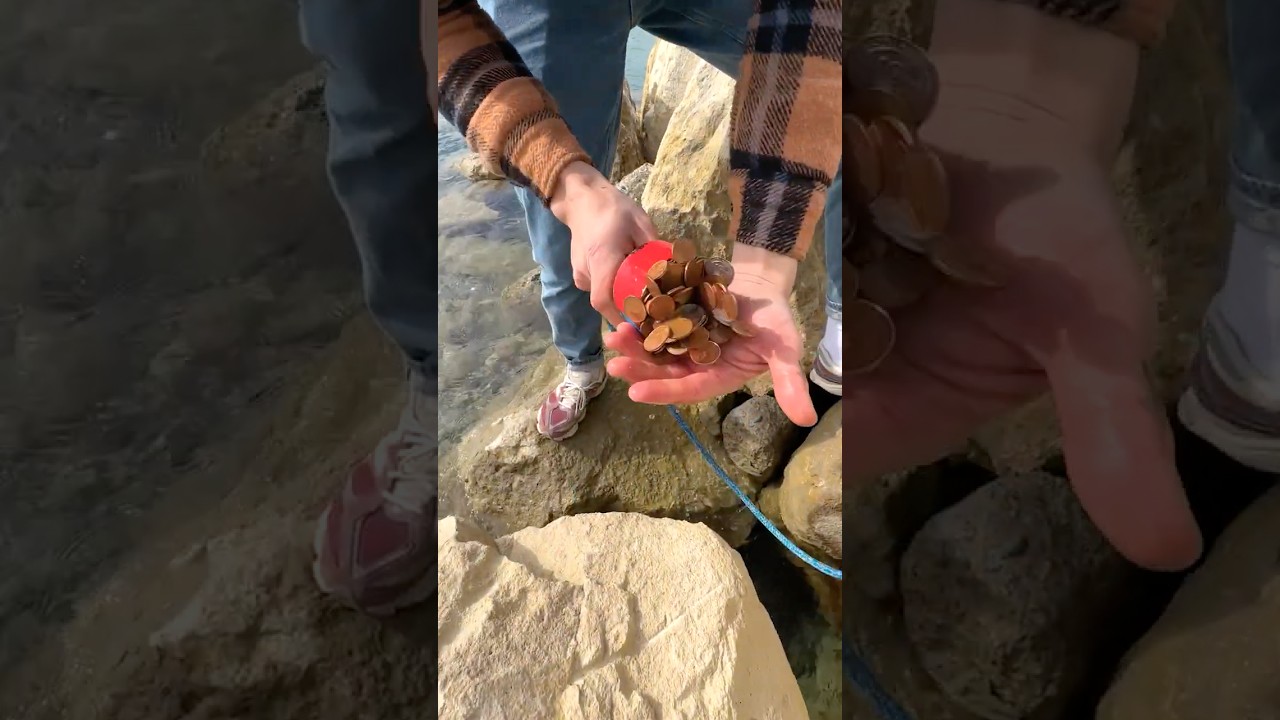 Powerful Magnet Finds Lost Coins in the Ocean!