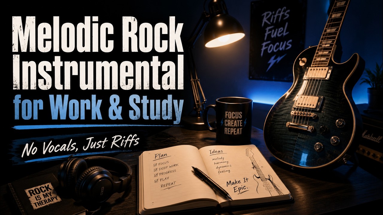 Melodic Rock Instrumental for Work & Study | No Vocals, Just Riffs