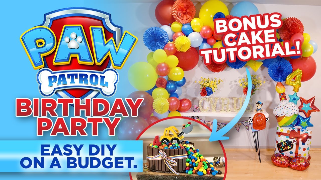 Paw Patrol Birthday Party DIY/ Easy Kids Birthday Party Decor on Budget /