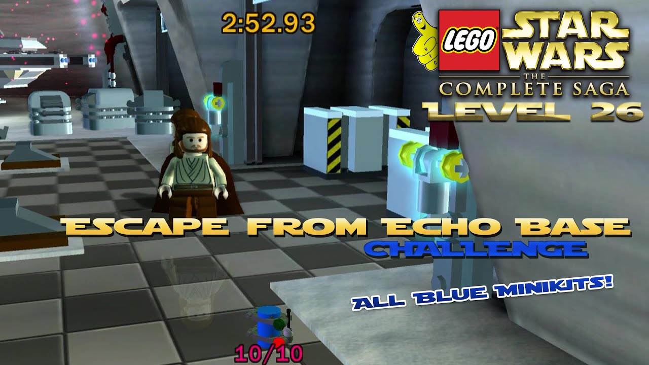 Lego Star Wars TCS: Ep 5 Chap 2 / Escape from Echo Base CHALLENGE (All Blue Minikits) - HTG