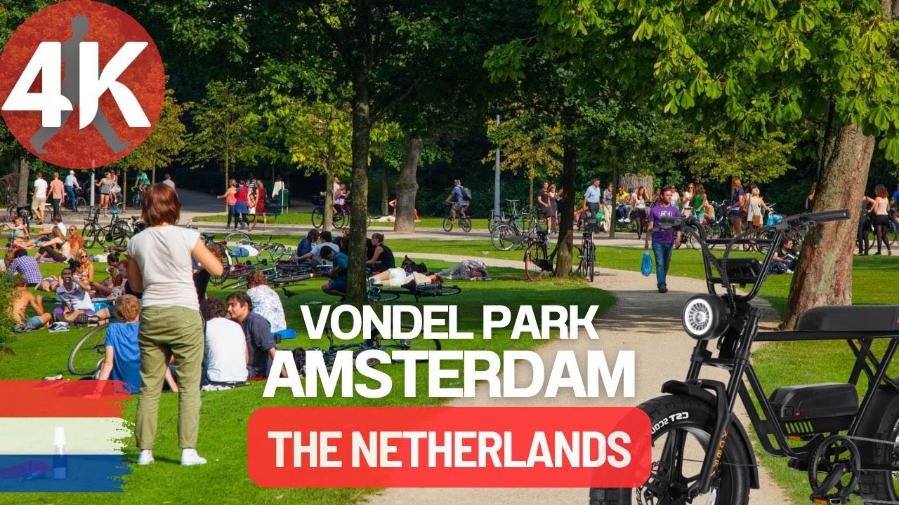 Amsterdam's Vondelpark by Bike: A Scenic Ride Through the City’s Green Heart in 4K