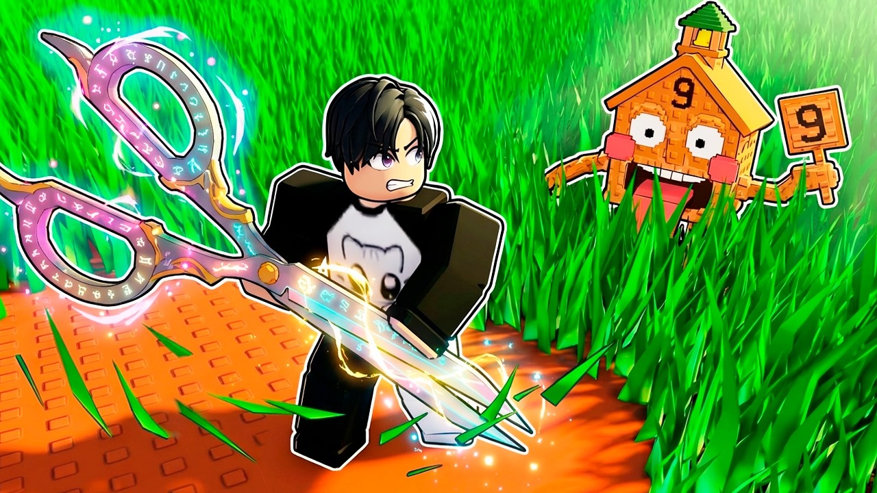 TIVE QUE FICAR SUPER FORTE! CORTE GRAMA PARA BRAINROTS NO ROBLOX