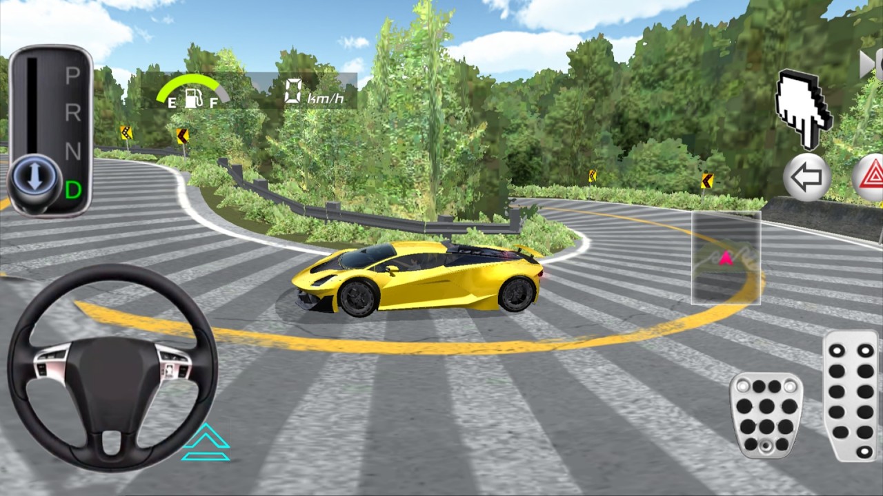 New Yellow Lamborghini Narrow Mounting Road Driving - 3D Driving Class - Android car Games 2026