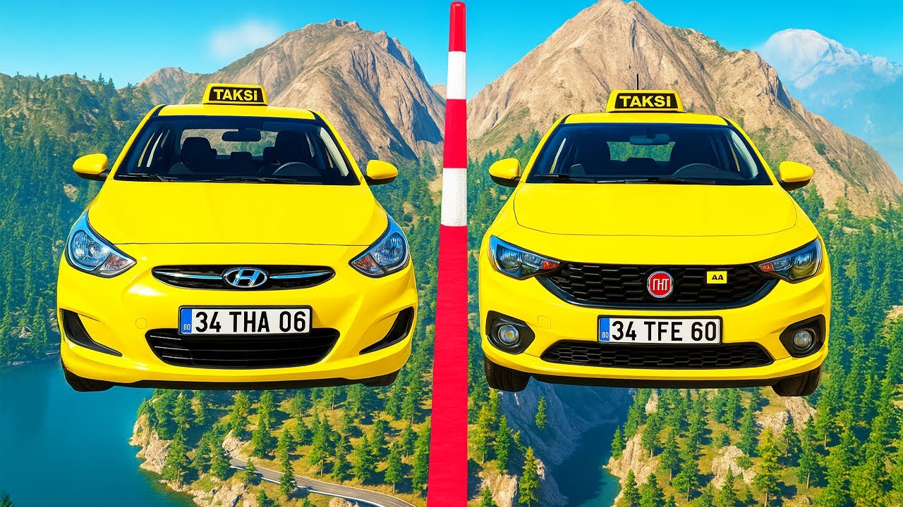 Türk Taksi Arabalar Zorlu Uçma Parkurunda - GTA 5 MODS