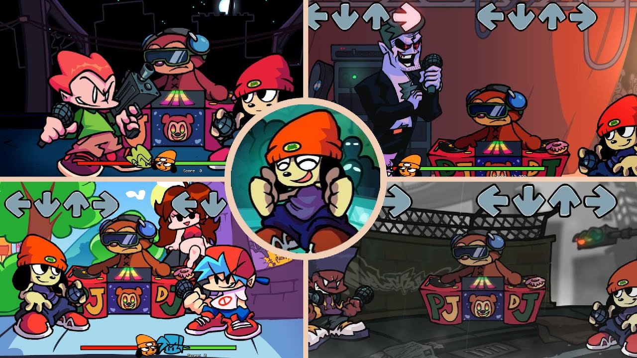 Playable PaRappa the Rapper All 6 Mixes + BF & Pico Mixes - Friday Night Funkin'