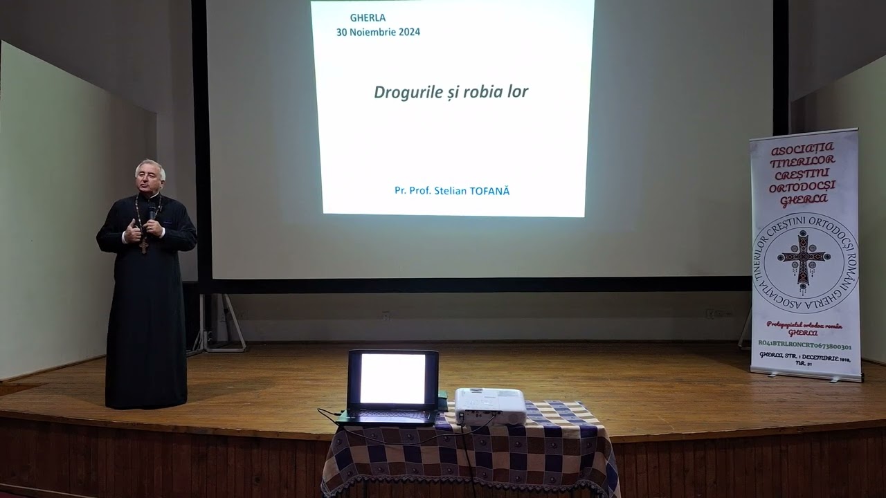 Conferința „Drogurile și robia lor”, susținută de Pr. Prof. Univ. Dr. Stelian Tofană la Gherla