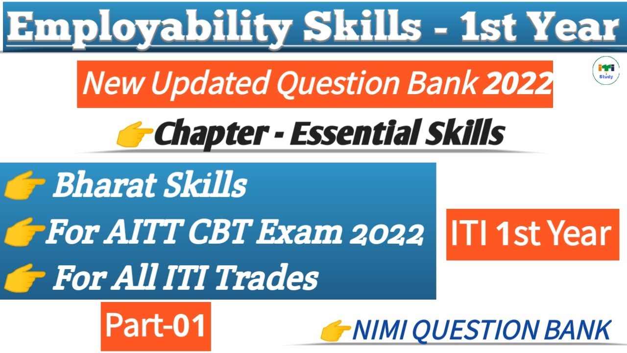 Employability Skills - Question Bank 2022.#Essential Skills #MCQ and Solutions#Part-01#Bharat Skills