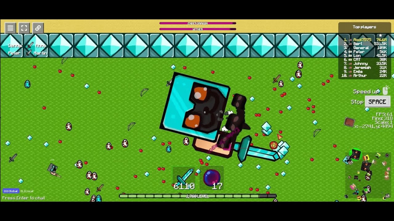 135 mil speedrun CrazySteve.io 7 min 25 sec