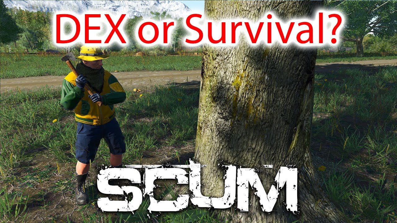SCUM 0.8 | Science - Speed comparison between DEX and Survival when cutting wood