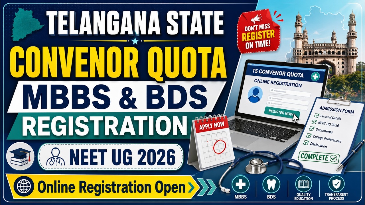 🔥Telangana NEET UG Counselling 2026 Registration Open | MBBS & BDS Convener Quota #neet #neet2026