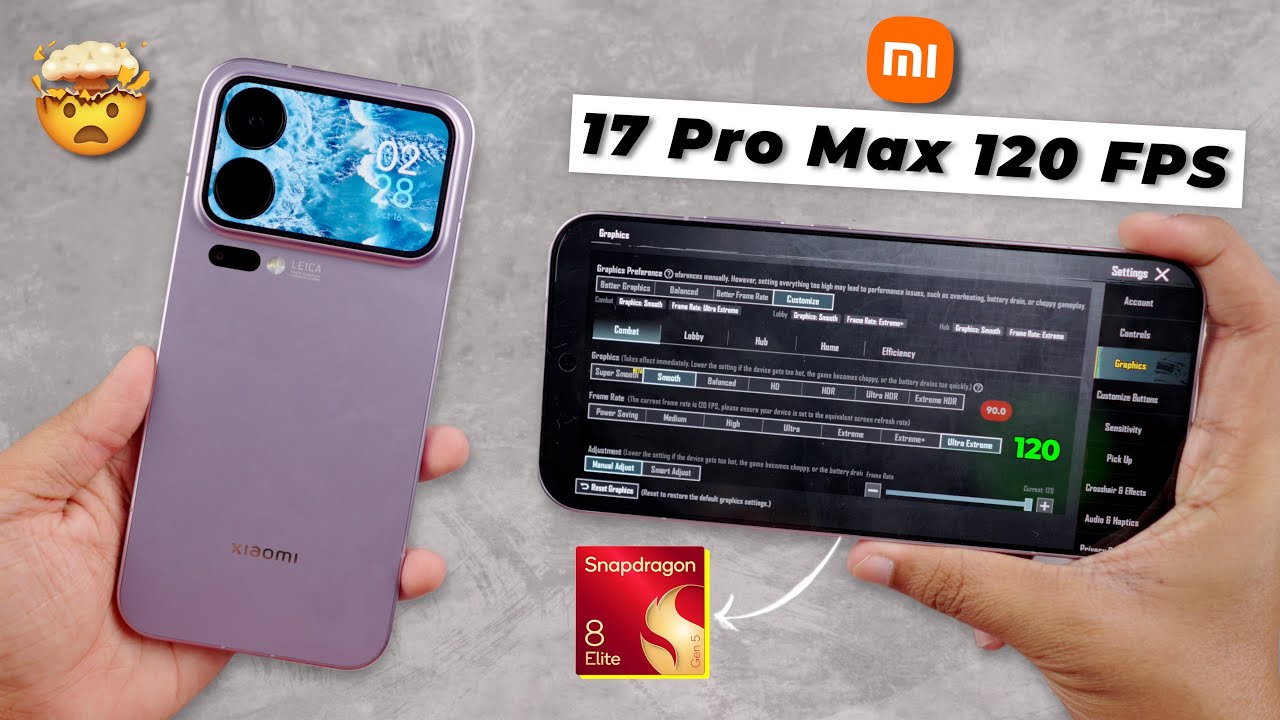 Xiaomi 17 Pro Max 120 FPS BGMI Test🔥 - Heat & battery Test SD 8 Elite Gen 5 🤯