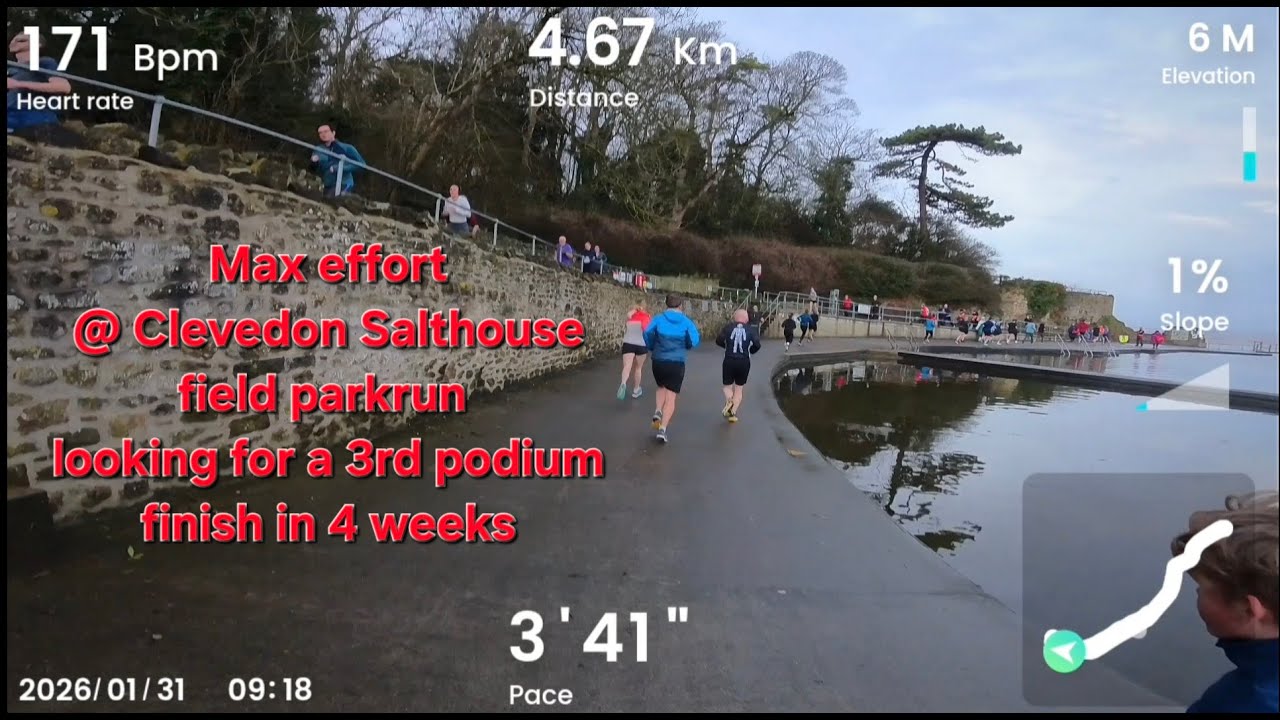 Max effort at Clevedon Salthouse field parkrun ...can I claim another podium? 31st of Jan 2026.