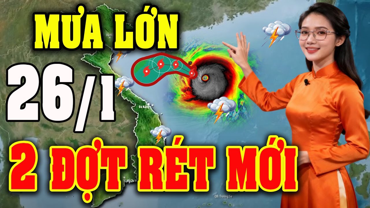 Tin bão Mới Nhất | Dự báo thời tiết hôm nay ngày mai 26/1 | dự báo thời tiết 3 ngày tới #thoitiet