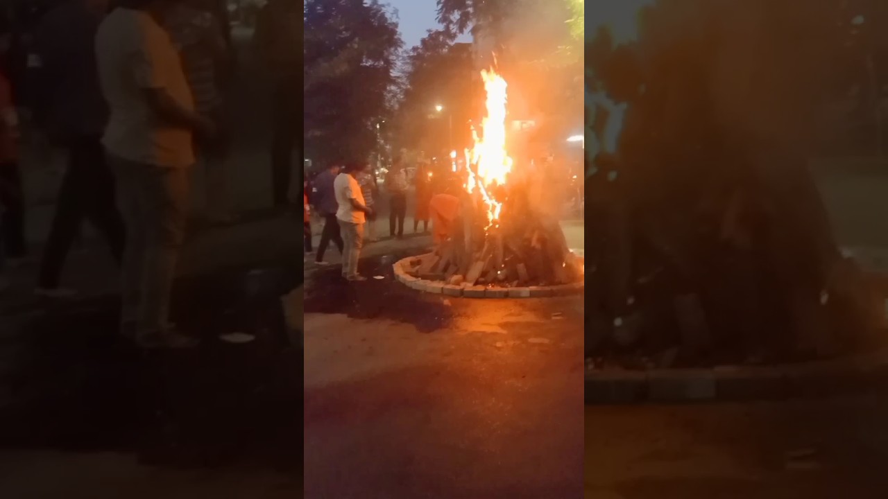 Holi ka Dahan 🙏 in my nearby areas. #holi #holidahan #holikadahan