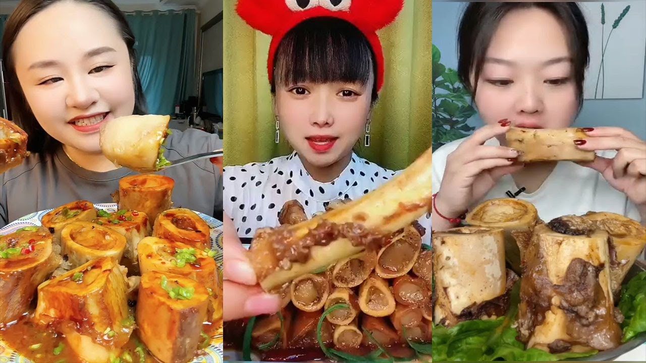 MUKBANG ASMR Eating roasted big bone marrow so yummy