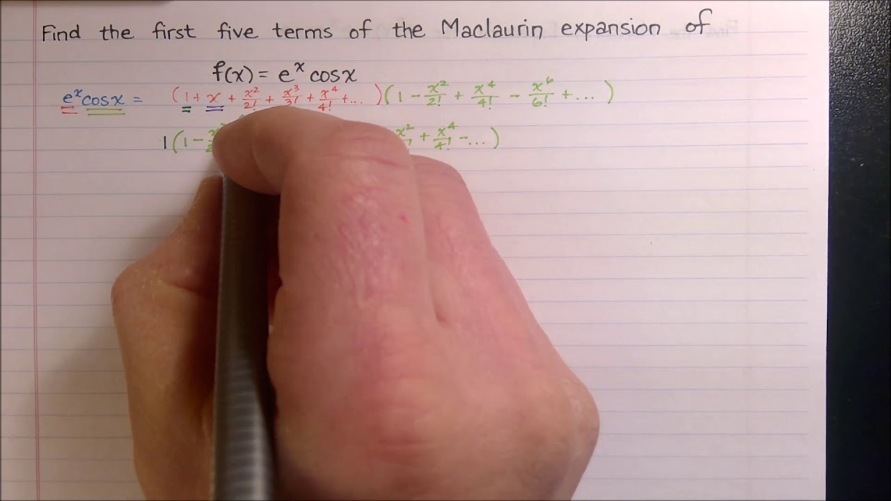 Maclaurin expansion of e^xcosx