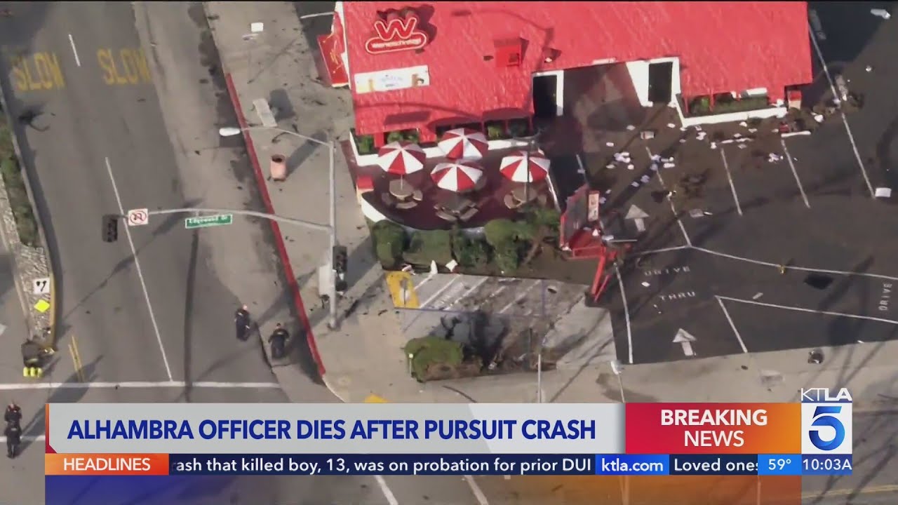 Alhambra police officer dies after pursuit ends in high-speed collision