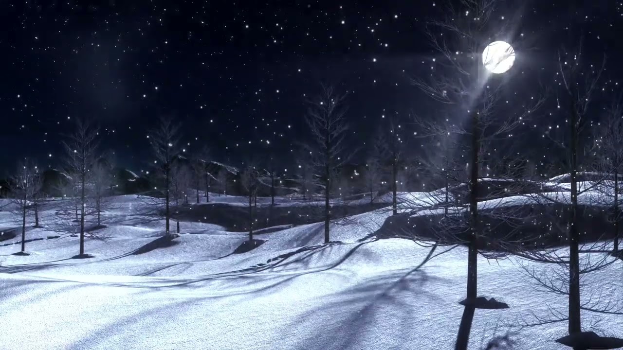 Moonlight Snowfall and Howling Winds Under The Stars To Help You Sleep or Escape