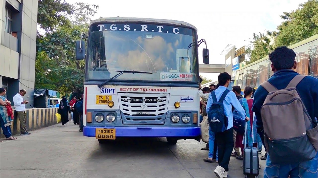 Siddipet To Hyderabad (JBS) Non-Stop 🚍🚍 Bus journey |  #tgsrtc Deluxe Extreme Bus Trip