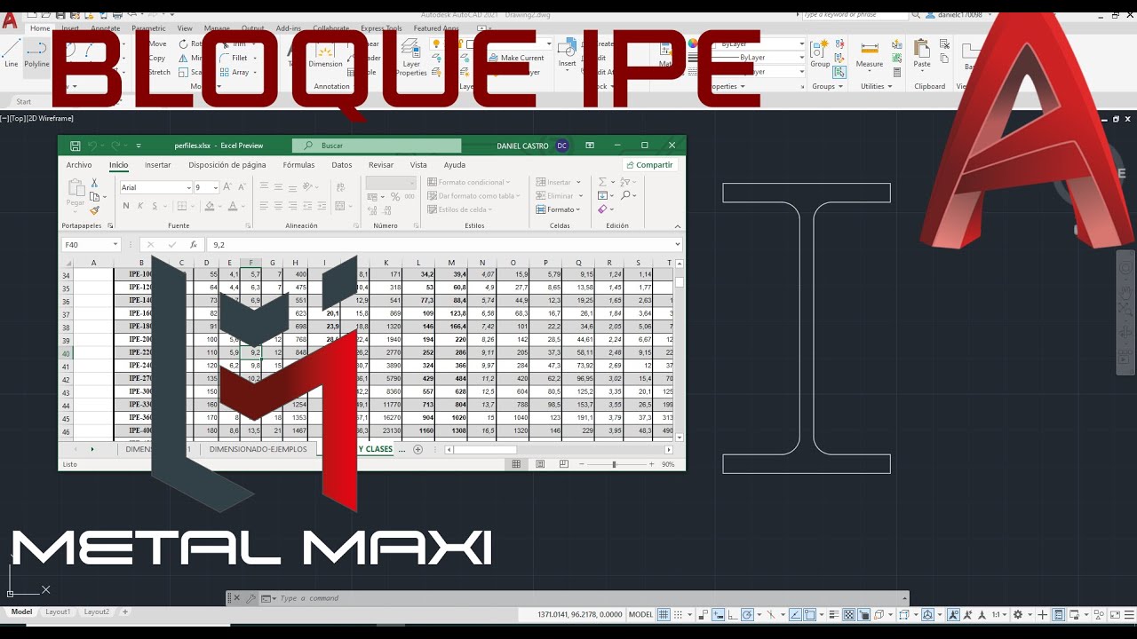 BLOQUE PERFIL IPE AUTOCAD 😉😎😎