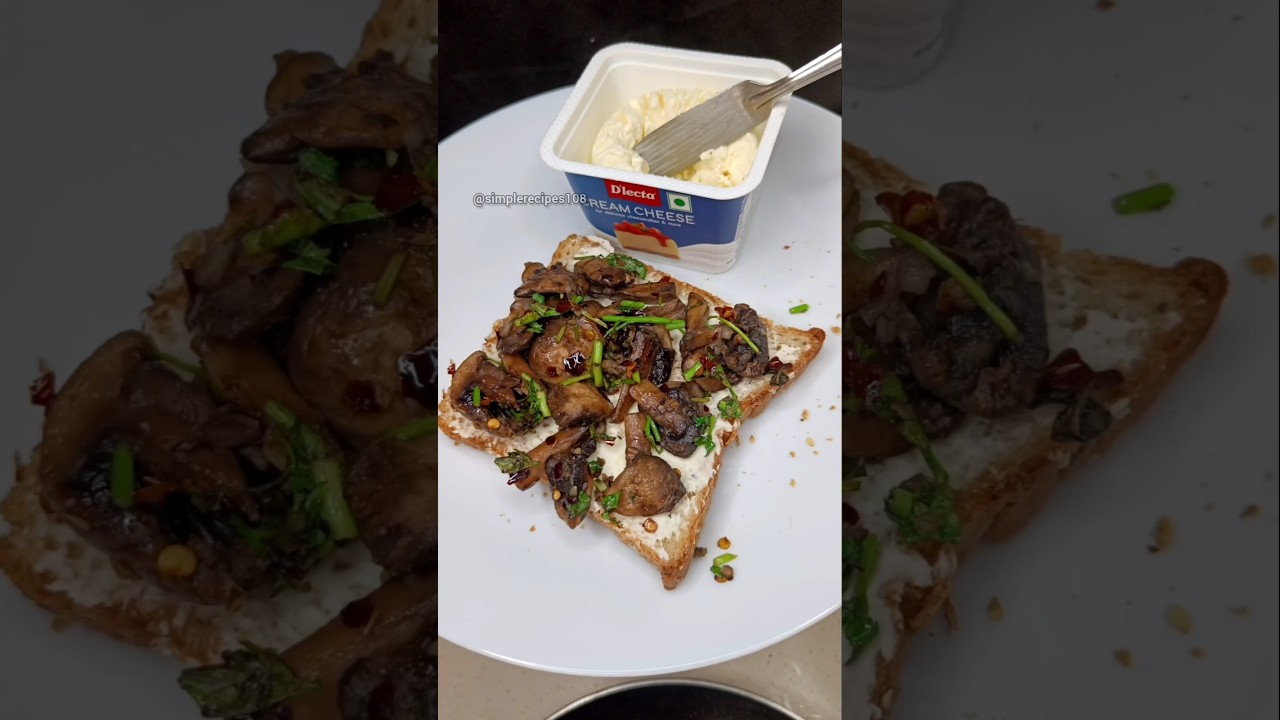 QUICK mouthwatering MUSHROOM TOAST with Cream Cheese #bread