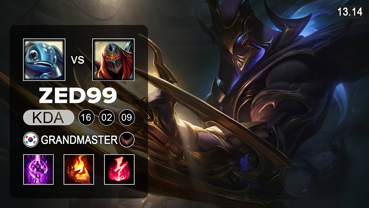 ZED99 Zed vs Fizz Mid - KR Master - Patch 13.14 Season 13