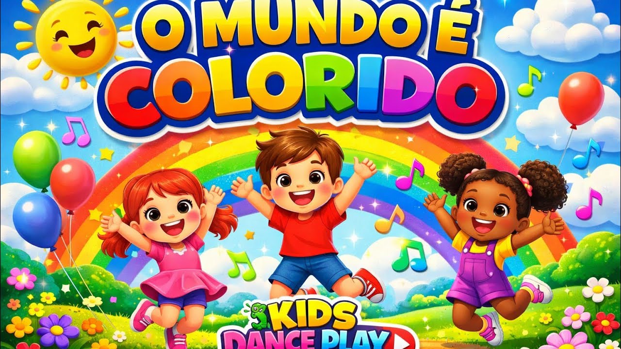 🌈 O Mundo é Colorido 🌈 Música Infantil Animada | Kids Dance Play #musica