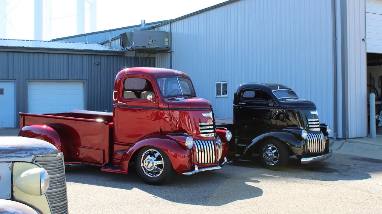Two Beautiful 1946 Chevy COE Cab Over Engine Trucks!  Same truck built in completely different ways!
