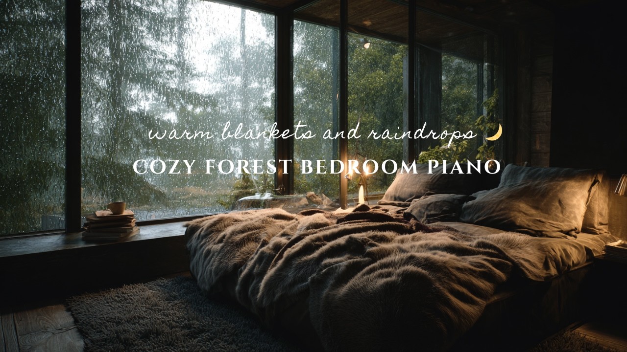 Warm Blankets & Raindrops | Cozy Forest Bedroom Piano