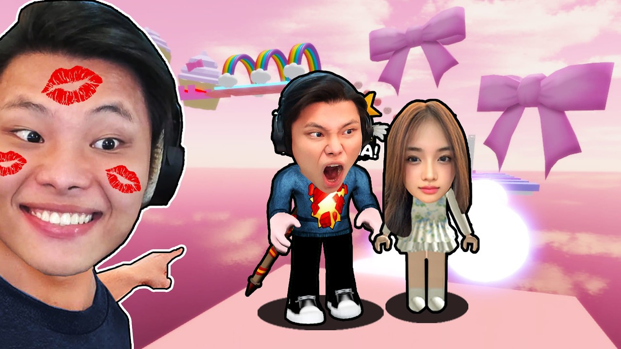 Mochi & JayGray Leo Tháp TRÁI TIM TÌNH YÊU🍓😘✨Thử thách Parkour HẸN HÒ Love Tower Obby | Roblox