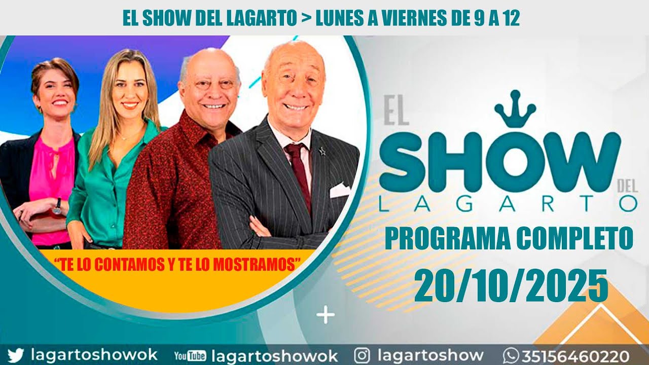 🔴El Show del Lagarto🔥 20 de octubre de 2025 📰Noticias de Córdoba canal 12 cordoba📍