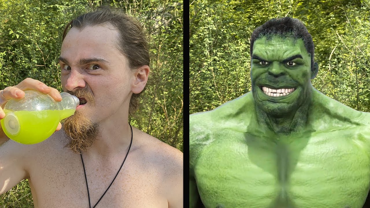 Hulk Transformation in Real Film Scenes || Hulk transformation fan made
