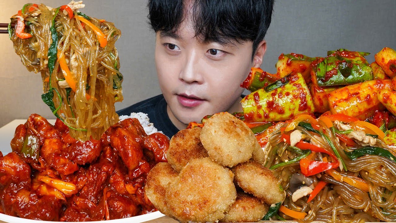 아내표 집밥🍚 닭갈비 잡채 오이깍두기 미니돈까스 요리 먹방 Korean Food ASMR MUKBANG REAL SOUND EATING SHOW