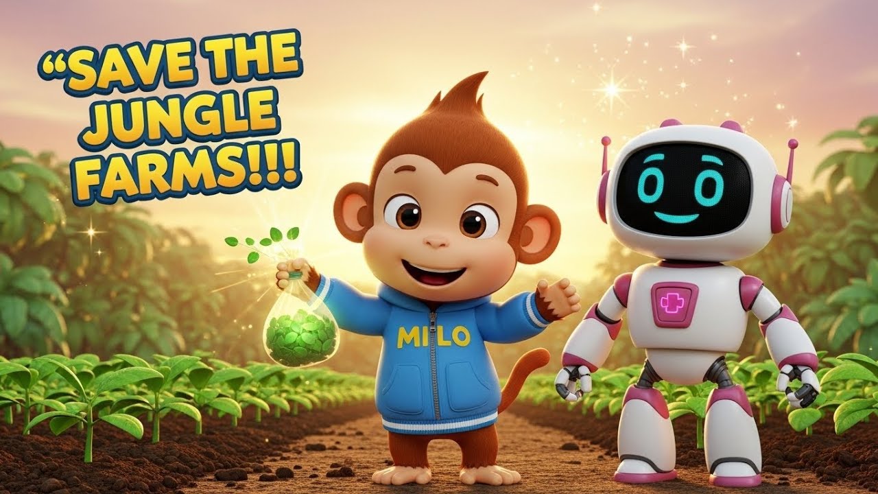 Monkey Farmer | Milo & Rebet’s Magic Seed Delivery Adventure | Funny Kids Cartoon